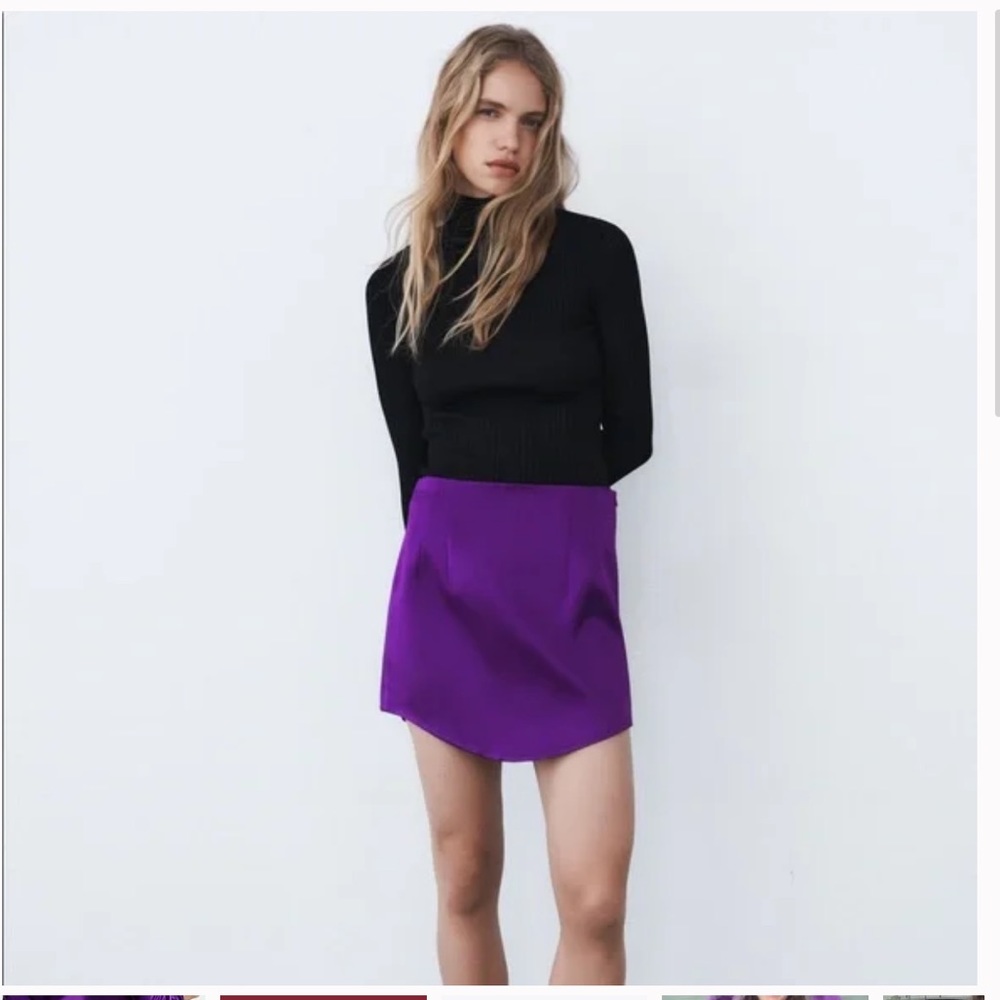 Zara satin effect mini skirt